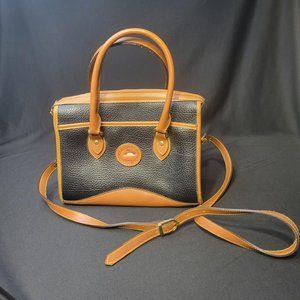 Vtg 1990s Dooney & Bourke Medium Satchel Bag Shoulder Strap/Black Pebble Leather